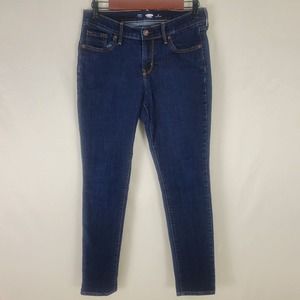 Old Navy Womens Jeans Size 4 Short Low‎ Rise Skinny Leg Dark Wash Blue Denim